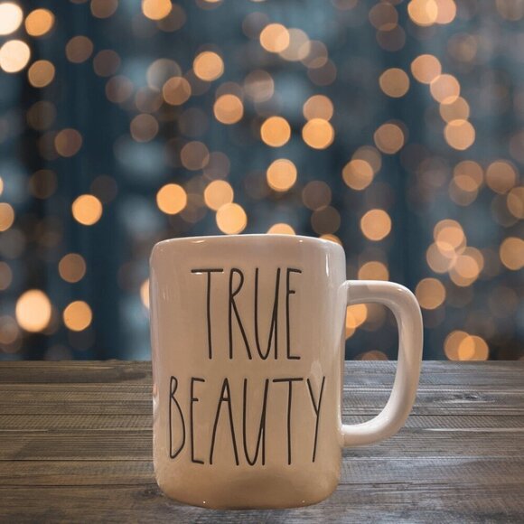 Disney Beauty & the Beast "True Beauty" Mug - White with Black Letters (… - Picture 1 of 4